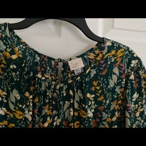 A New Day Green Floral Short-sleeved Dress